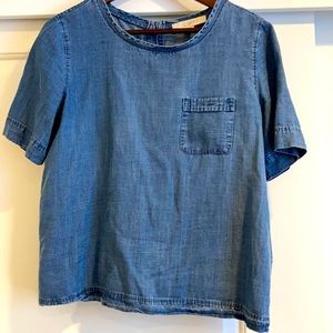 Loft denim button back shirt